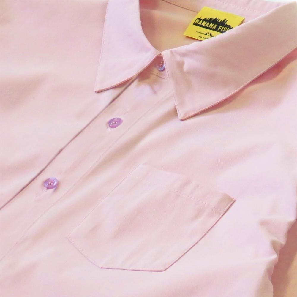 Banana Fish Eiji Okumura Pink Shirt - Image Edition - Button and chest pocket detail