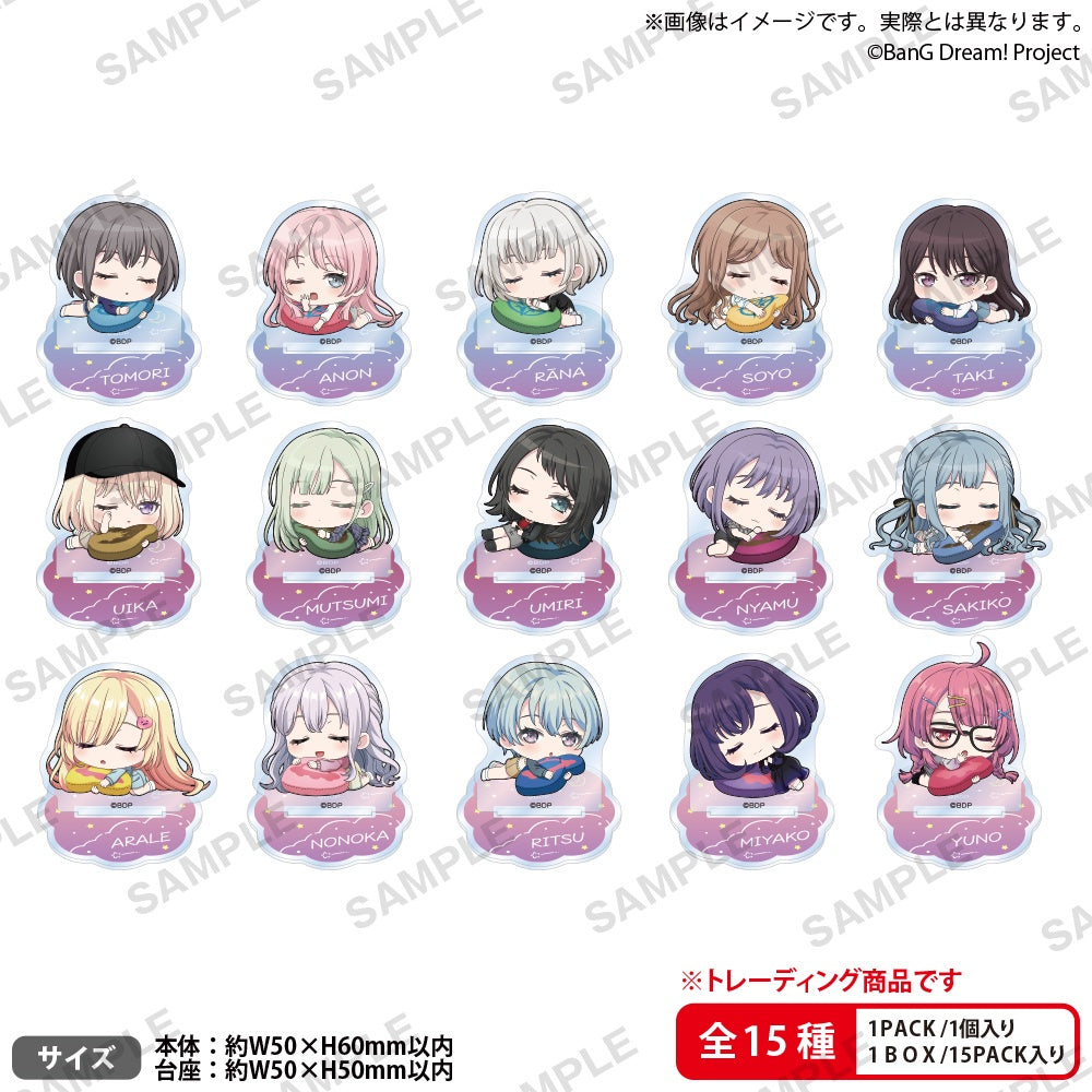 BanG Dream Suyarin mini acrylic stands - fifteen sleeping character designs