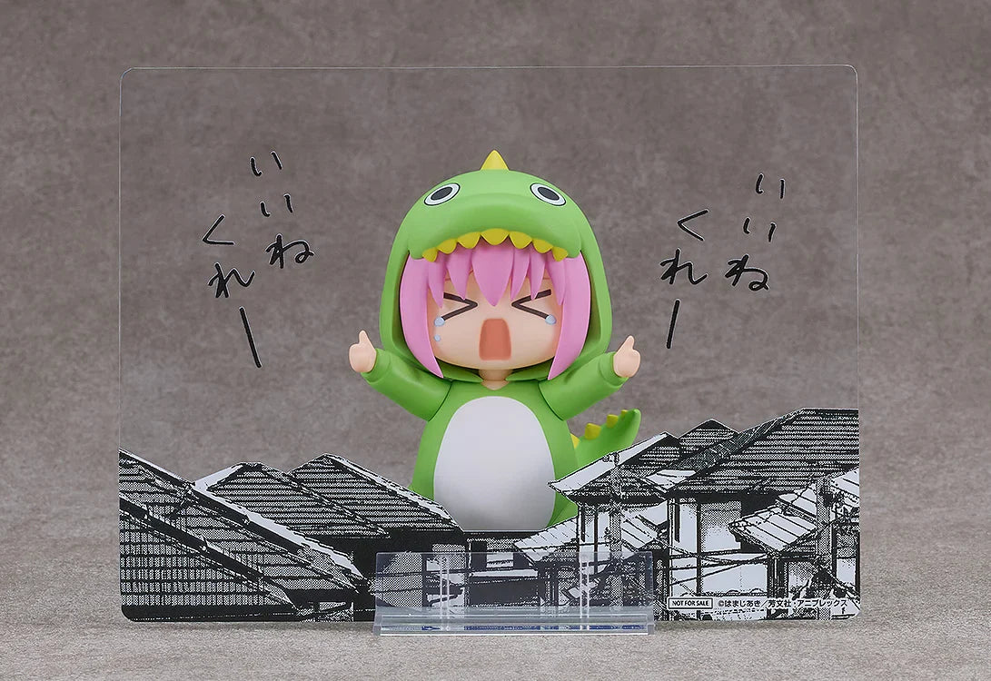 Bocchi The Rock! Nendoroid Hitori Gotoh Attention-Seeking Monster Ver. - display against an illustrated city backdrop