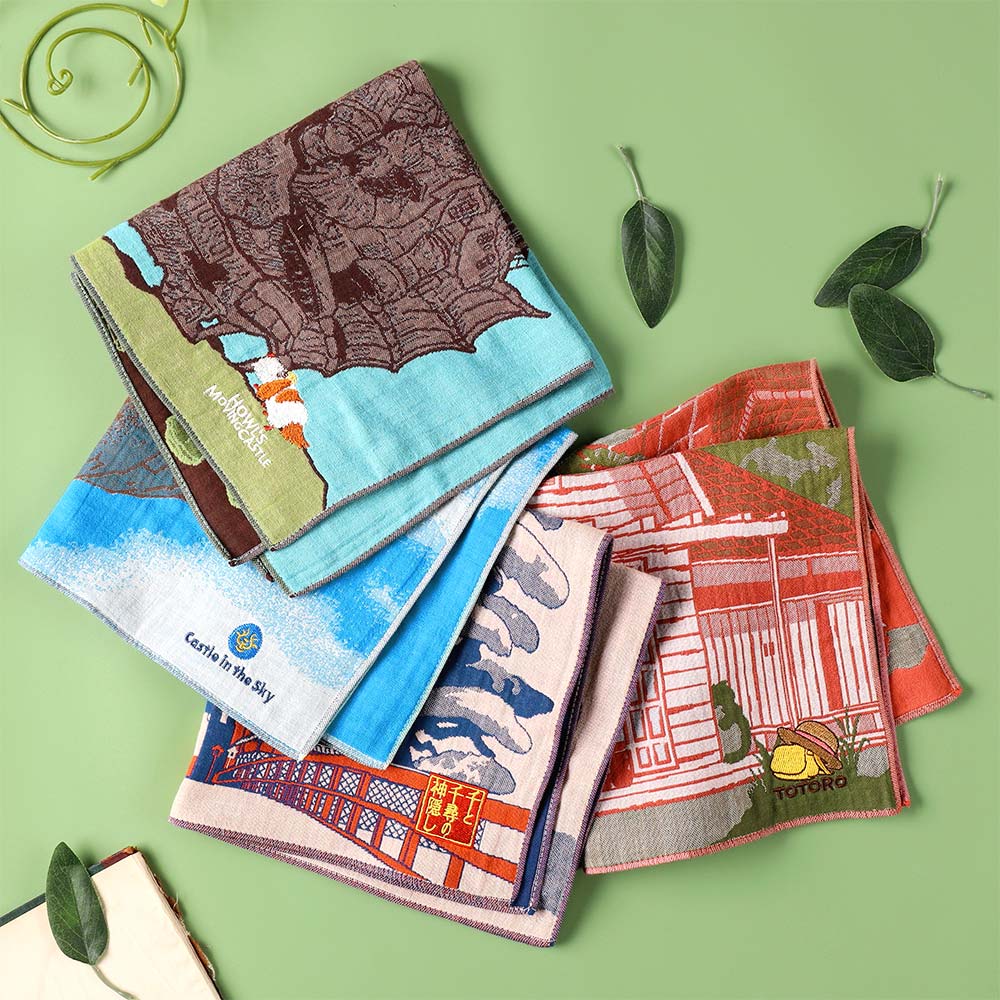 Castle in the Sky Floating Castle Triple-Gauze Handkerchief - official view 5