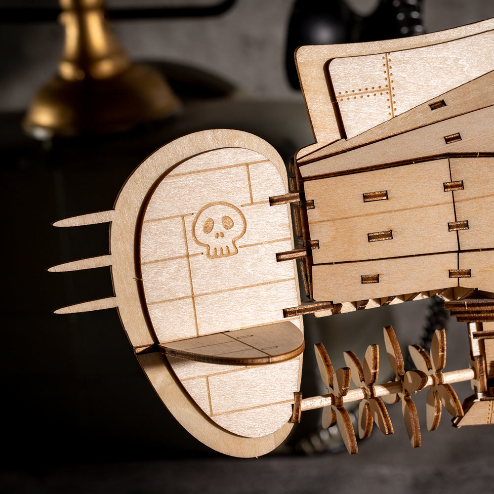 Castle in the Sky ki-gu-mi Wooden Model - Tiger Moth - official view 6
