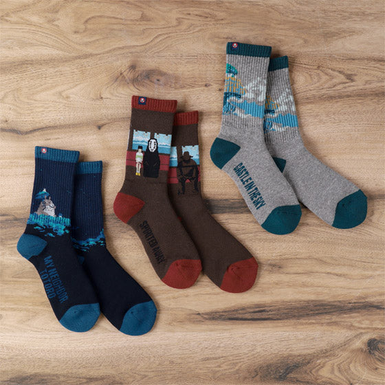 Castle in the Sky Socks - Scenery Crew - Gray - official product view 5