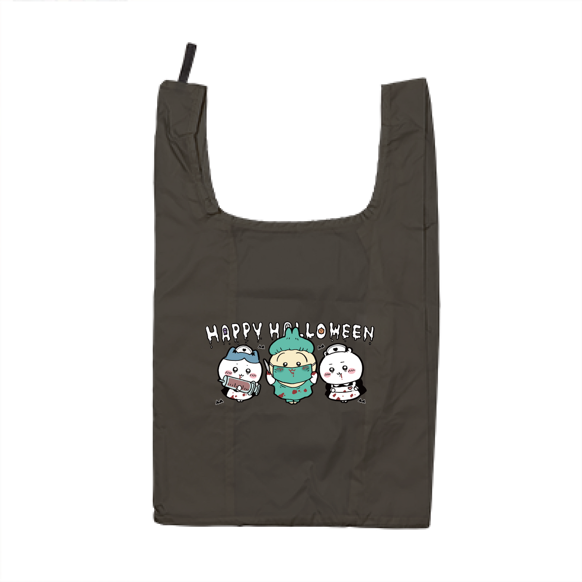 Chiikawa Happy Halloween 2026 Chiikawa, Hachiware & Usagi Eco Bag L in Black, official product view 3