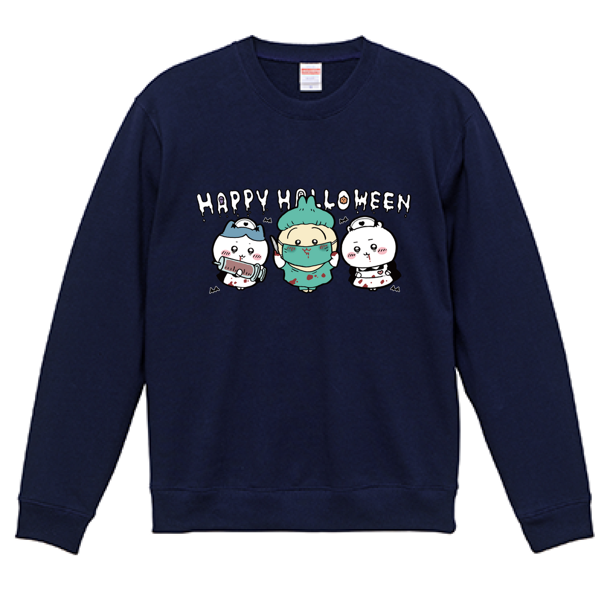 Chiikawa Happy Halloween 2026 Chiikawa, Hachiware & Usagi Sweatshirt in Navy, official product view 5