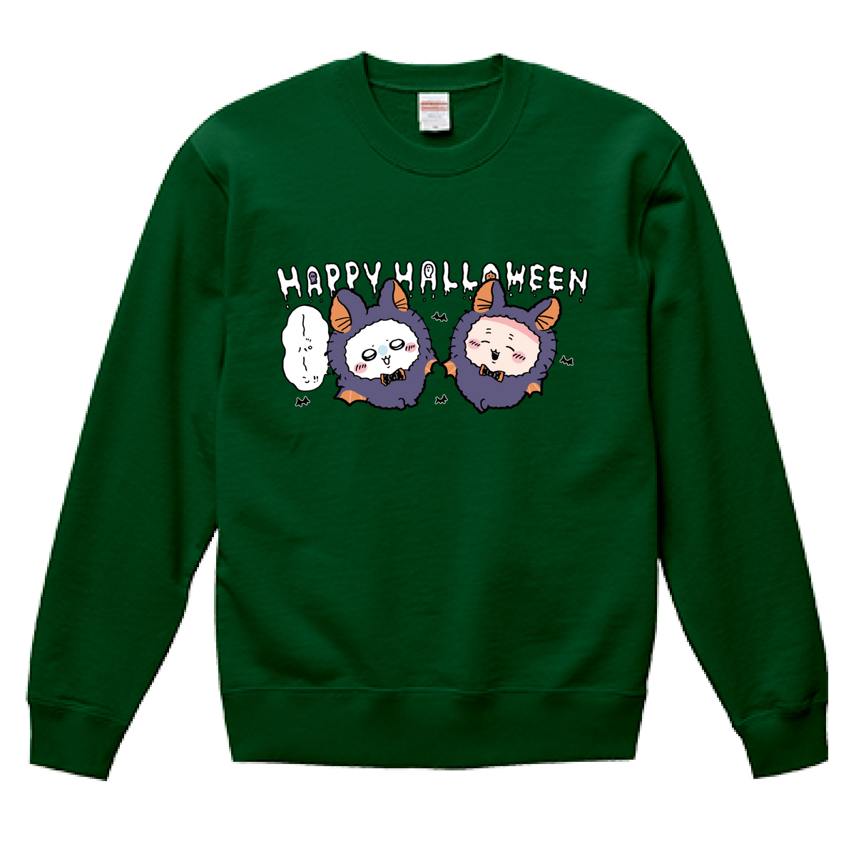 Chiikawa Happy Halloween 2026 Momonga & Furuhonya Sweatshirt in Ivy Green, official product view 4