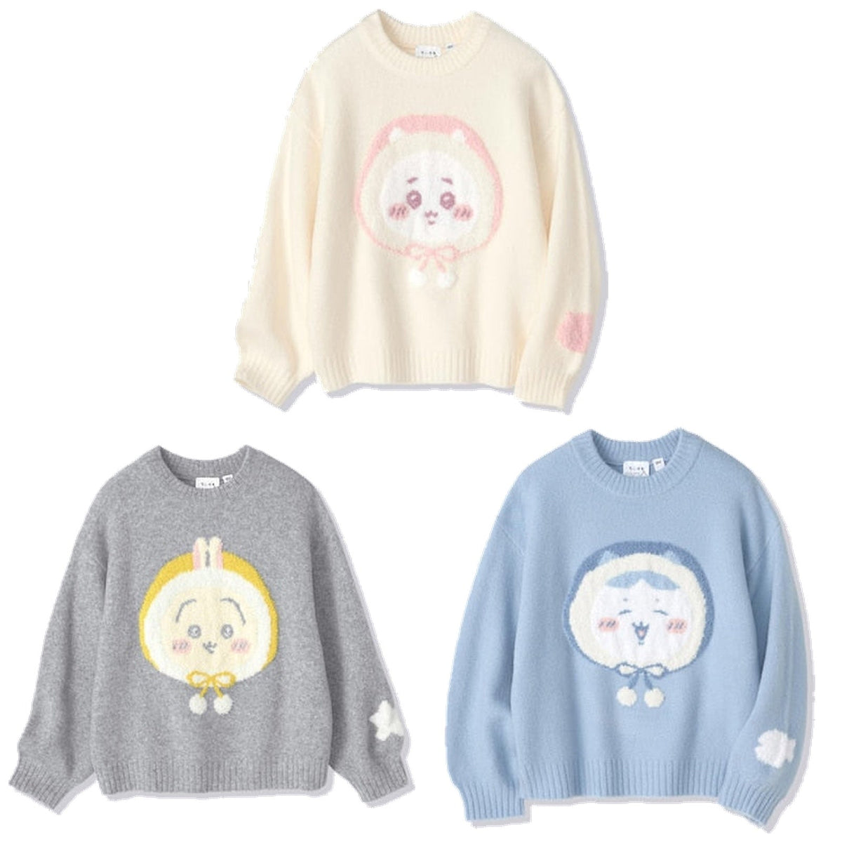 Chiikawa — Snow Day Kids’ Fluffy Character Knit Sweater - all available models