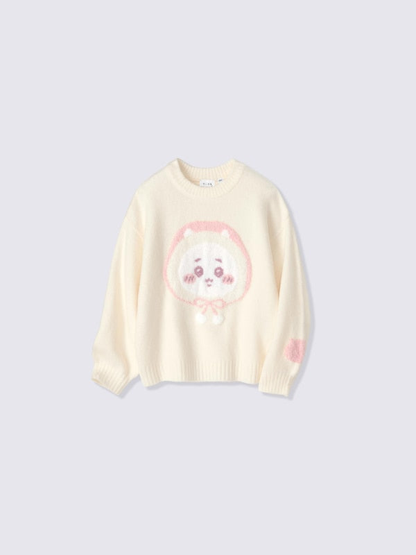 Chiikawa — Snow Day Kids’ Fluffy Character Knit Sweater — 362879-000 — full product view