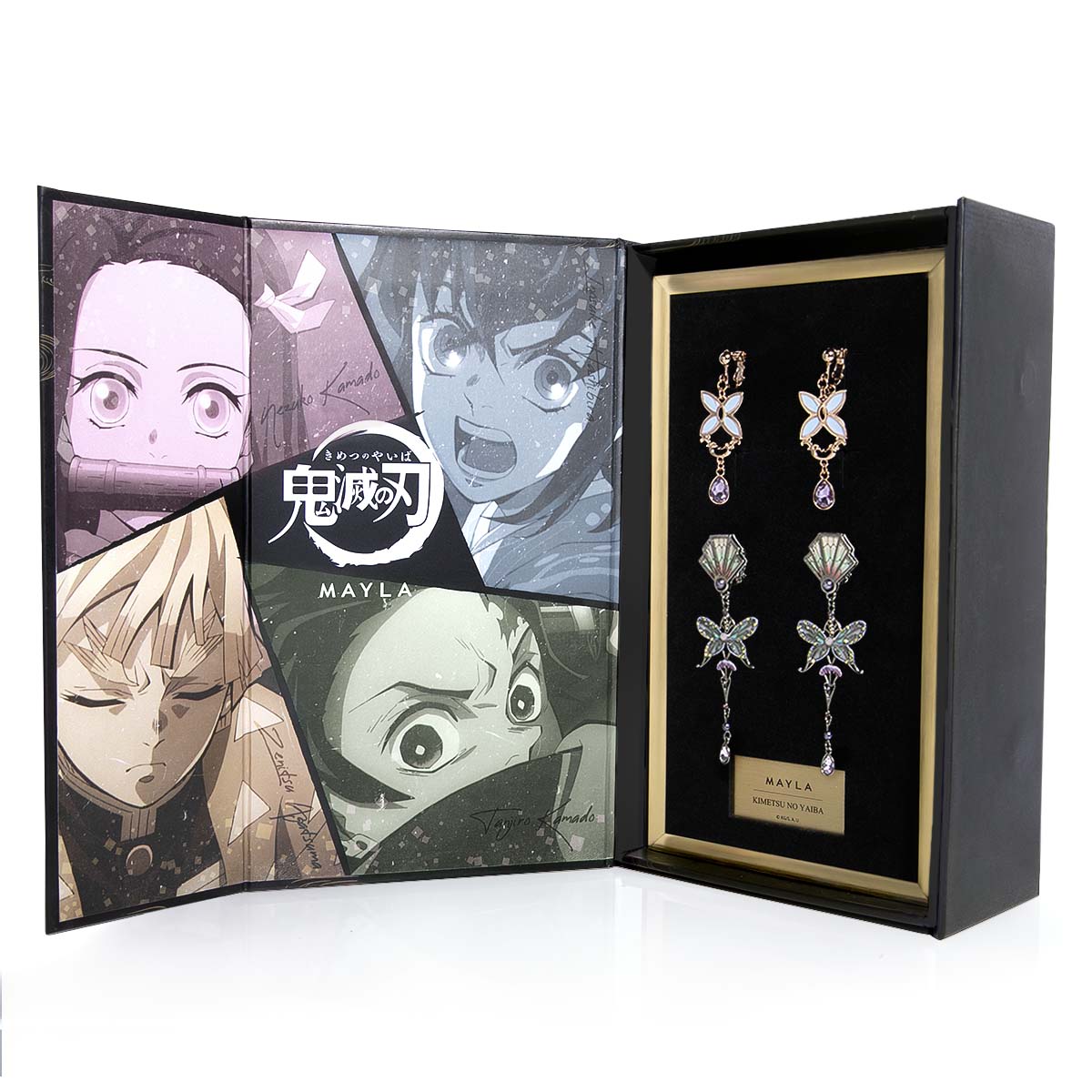 Shinobu Kocho Demon Slayer x MAYLA Iconique Ear Objet set in presentation box
