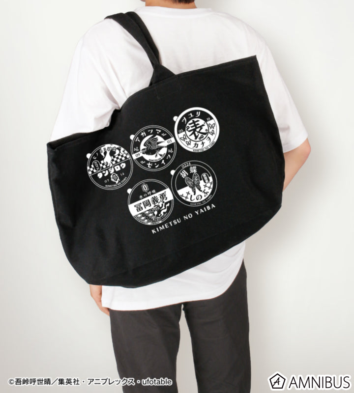 Demon Slayer Milk Bottle Cap Motif Group BIG Zip Tote Bag, official product view 6