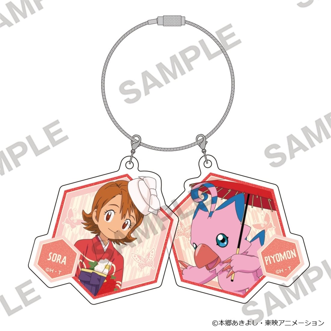 Digimon Adventure - Acrylic Keychain Pair Wa-Modern Ver. - Sora Takenouchi & Biyomon - official product image 1