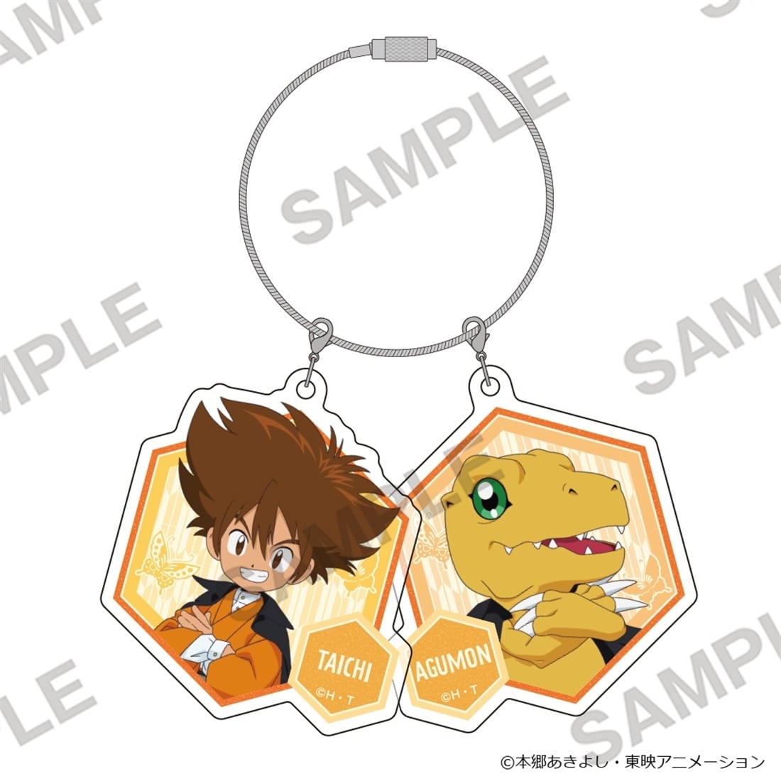 Digimon Adventure - Acrylic Keychain Pair Wa-Modern Ver. - Tai Kamiya & Agumon - official product image 1