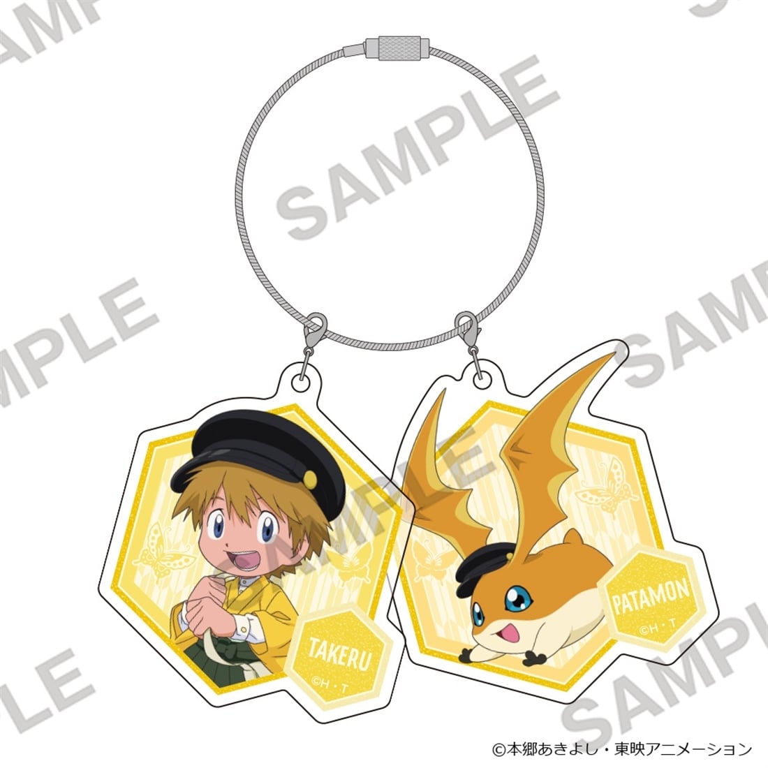 Digimon Adventure - Acrylic Keychain Pair Wa-Modern Ver. - Takaishi Takeru & Patamon - official product image 1