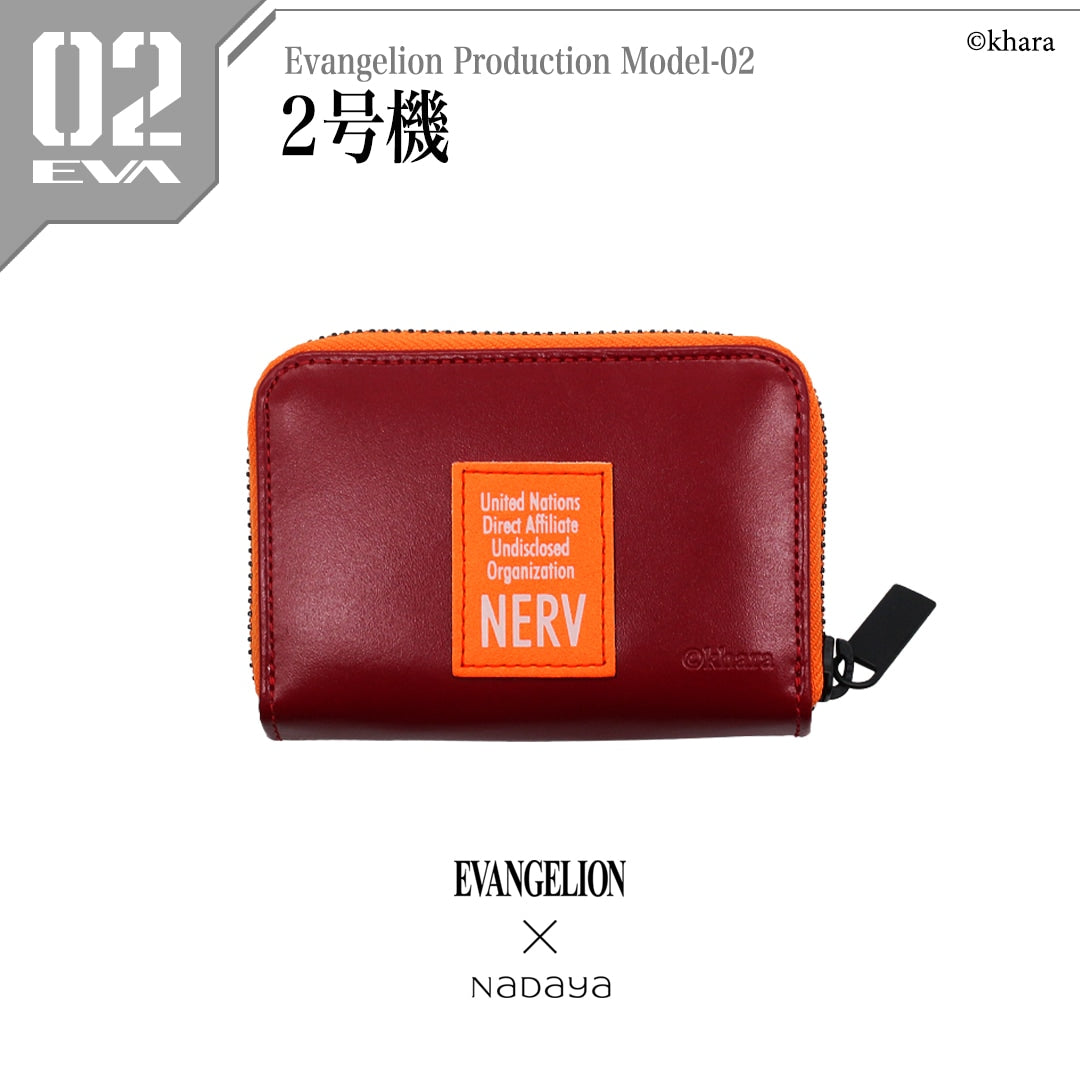 Evangelion x Nadaya Unit-02 red card and coin case – back with NERV patch