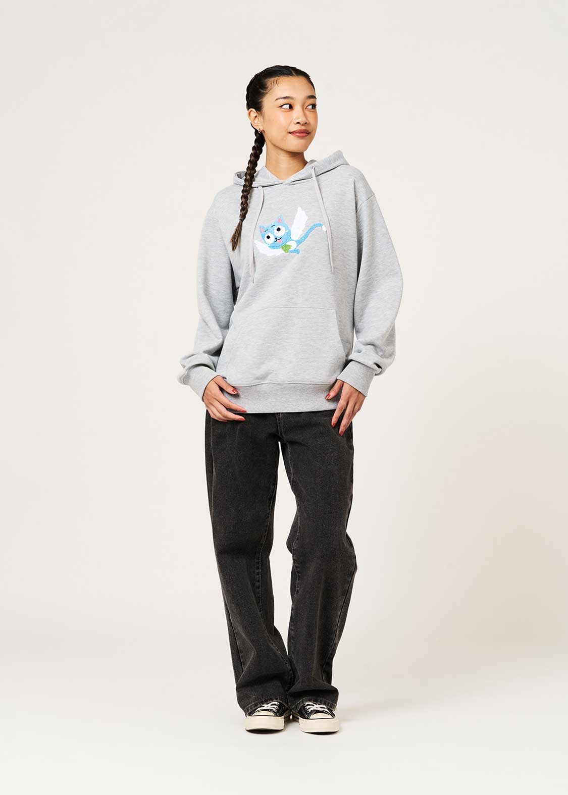Fairy Tail 20th Anniversary Collaboration Happy Hoodie - worn view 5