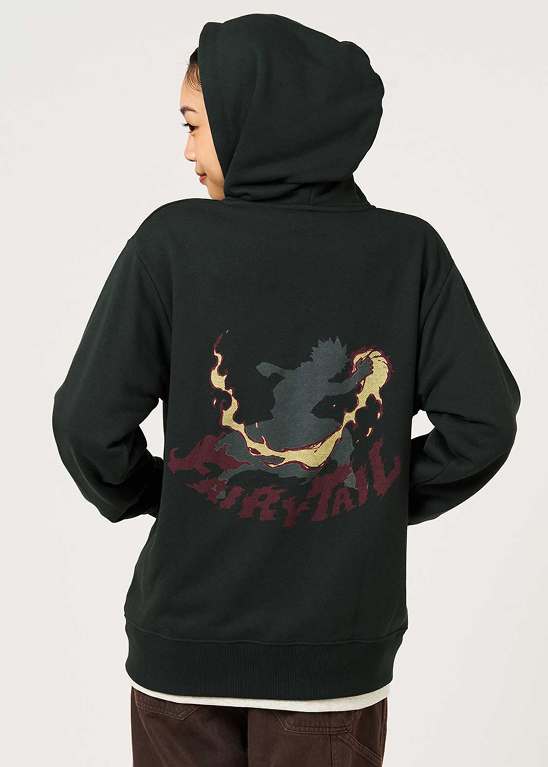 Fairy Tail 20th Anniversary Collaboration Natsu Dragneel Zip-Up Hoodie - worn view 4
