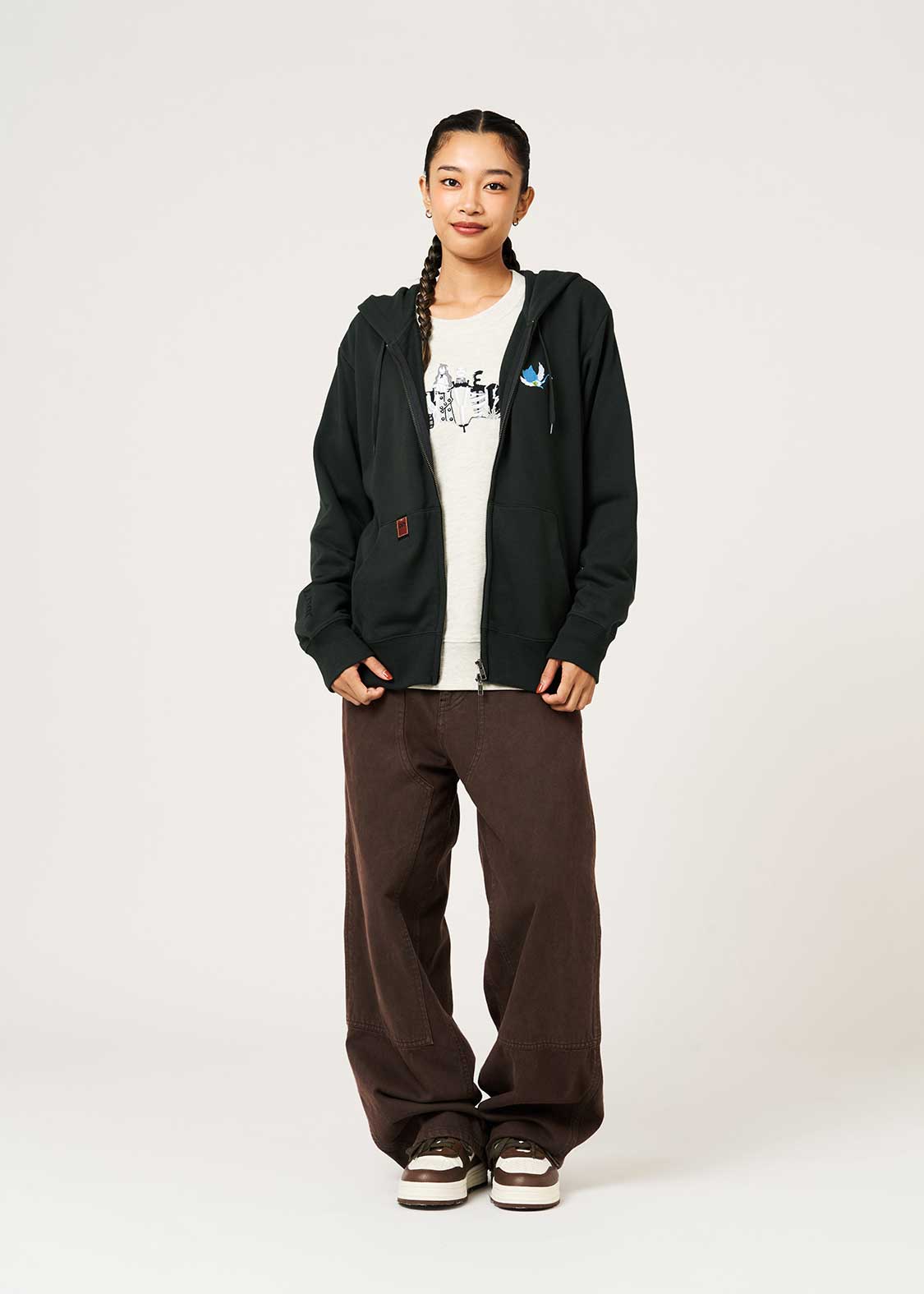 Fairy Tail 20th Anniversary Collaboration Natsu Dragneel Zip-Up Hoodie - worn view 5