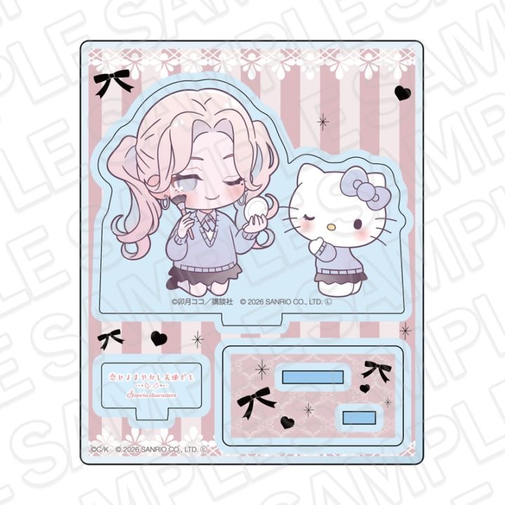 Fall in Love, You False Angels x Sanrio Characters - Chibi Acrylic Stand Beni Momoi x Hello Kitty
