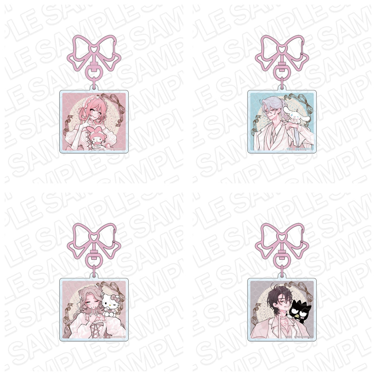 Fall in Love, You False Angels x Sanrio Characters - Acrylic Keychain complete set of four designs