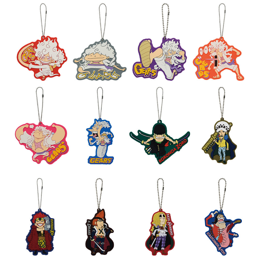 ONE PIECE ICHIBAN KUJI BEYOND THE LEVEL - PRIZE H- RUBBER MASCOT COLLECTION SET 12 Pcs