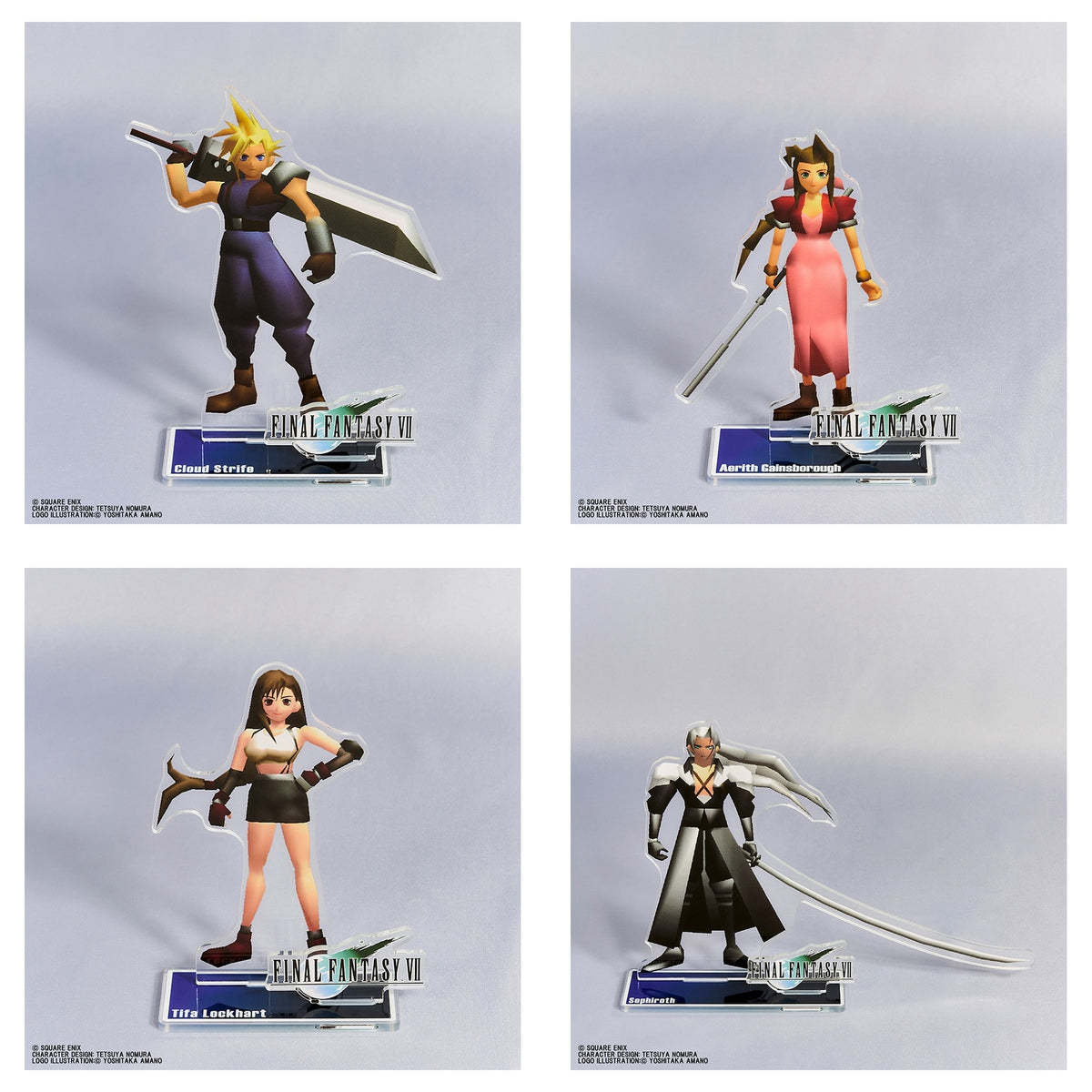 Final Fantasy VII Polygon Character Acrylic Stands - Complete Set showing every included design