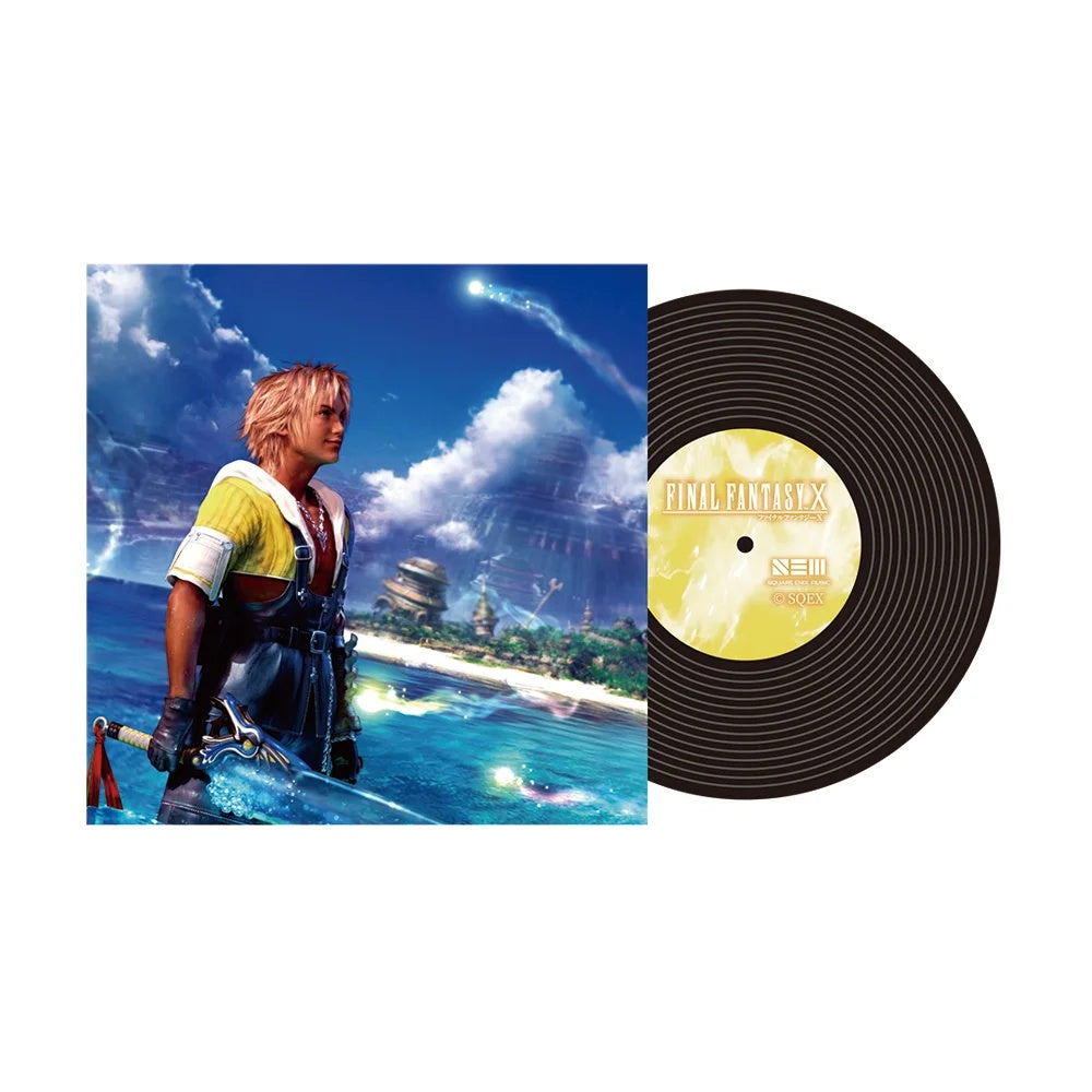 Final Fantasy X 25th Anniversary Kuji G Prize Music Record Keychain - Design 3, official Square Enix collectible.