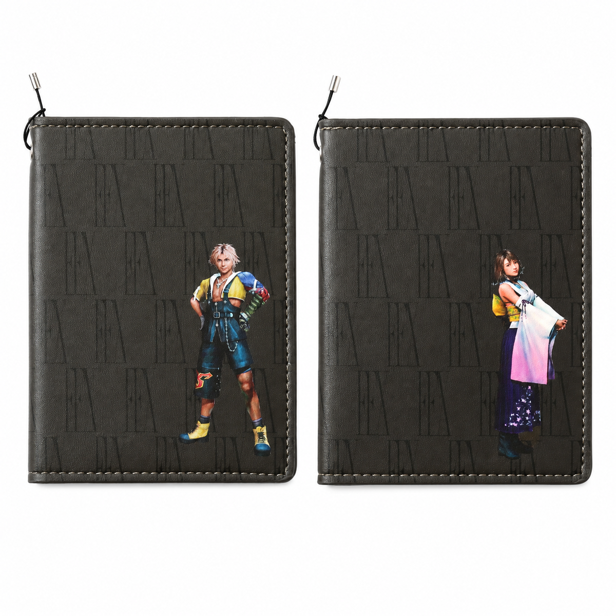 Final Fantasy X passport cases - Tidus and Yuna models shown together