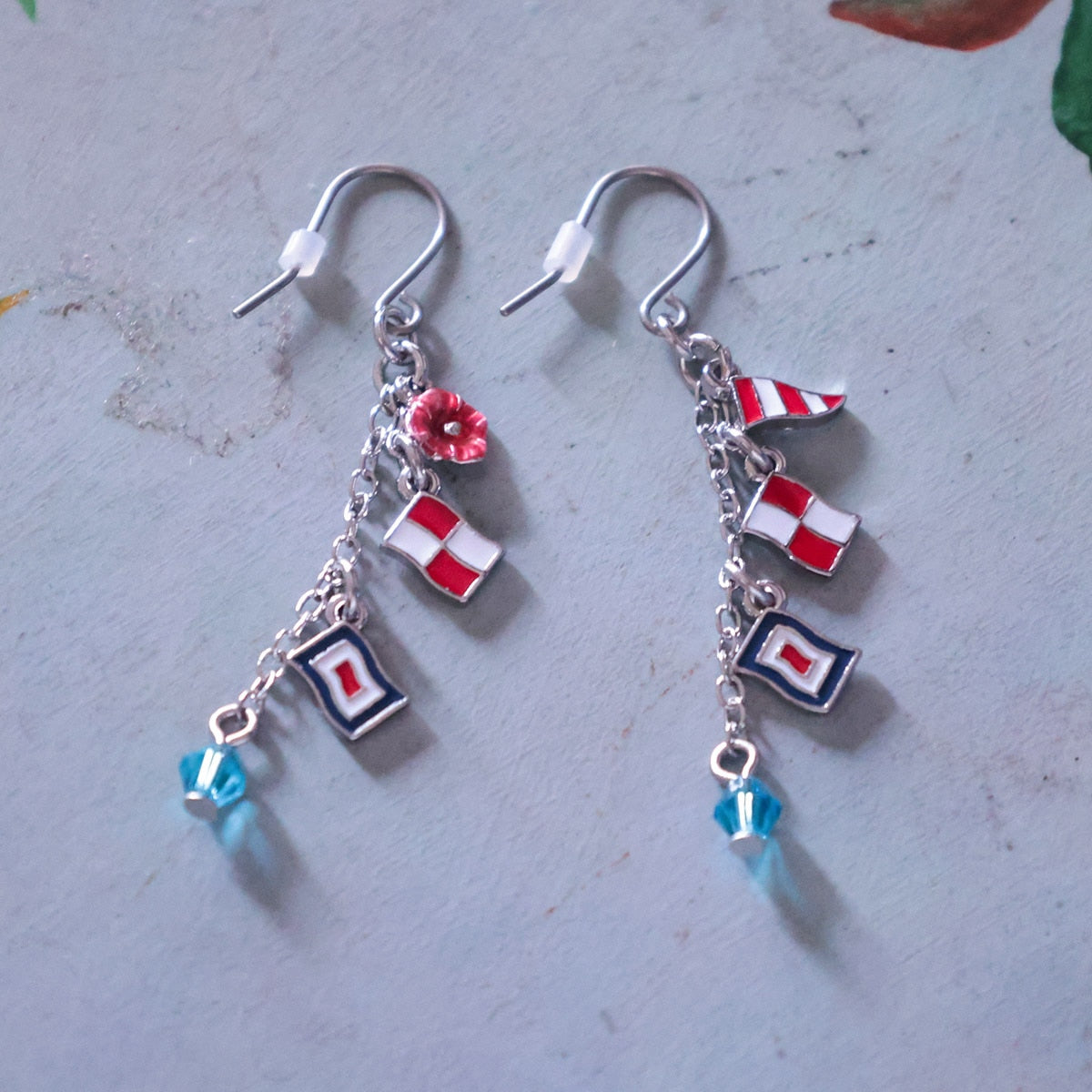 From Up on Poppy Hill Signal Flag Pierced Earrings - official view 3