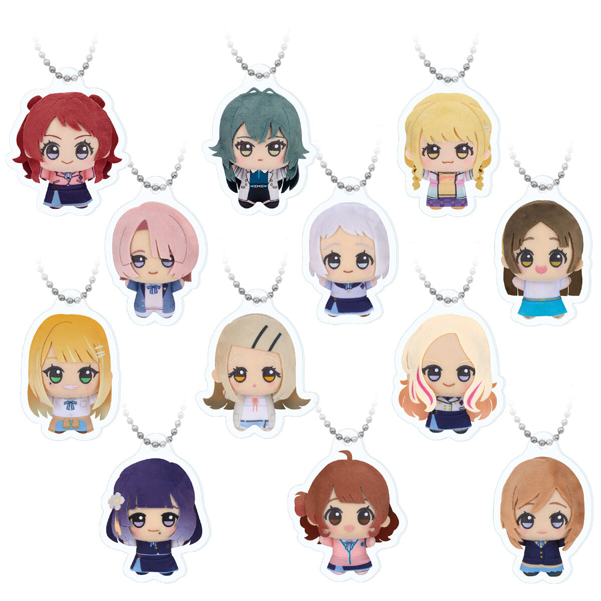 Gakuen Idolmaster Chibigurumi Photo Acrylic Keychains complete set