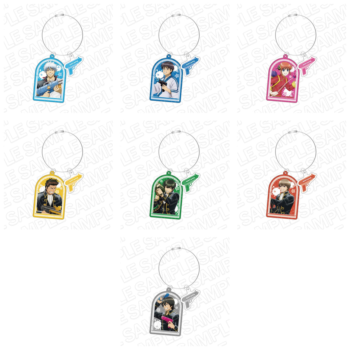 Gintama Water Gun Ver. Wire Double-Sided Keychain - Complete Set (7 Types)