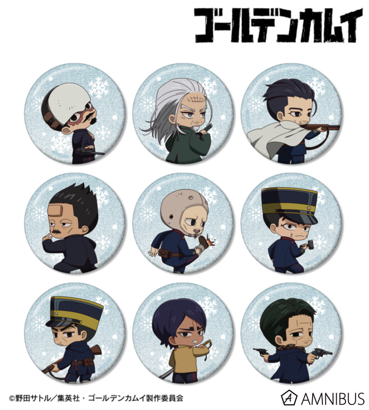 Golden Kamuy Fighting Backs Ver. Chibi Glitter Can Badge Ver. B - official product photo 1