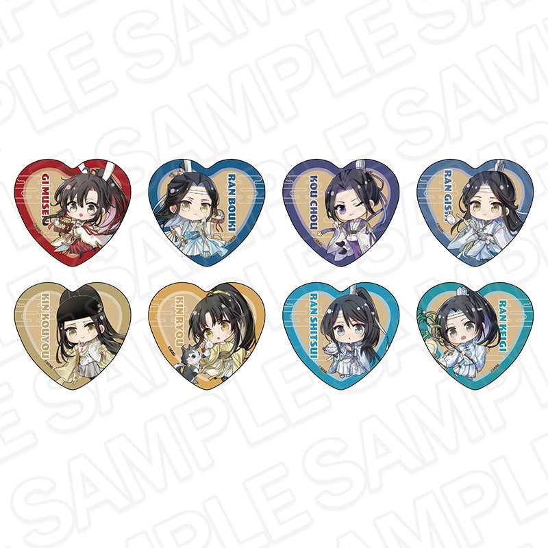 Grandmaster of Demonic Cultivation Heart-Shaped Can Badge Mini Character Ver. Complete Set Of 8 Types