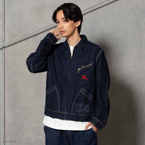 Gundam STRICT-G x Lee RX-93 91-B indigo denim jacket - official photo 6