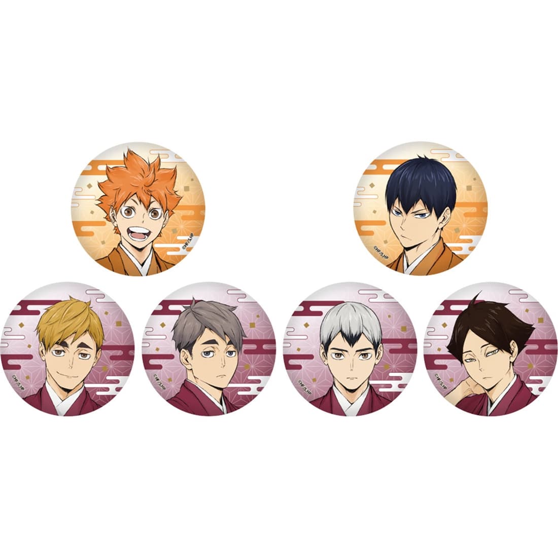 Haikyu!! Karasuno and Inarizaki New Year Washi Can Badge Box of 6 - overview