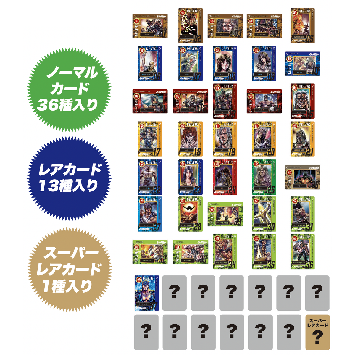 Hokuto no Ken 40th Anniversary Exhibition - Random DEATH Cards - Pack of 5