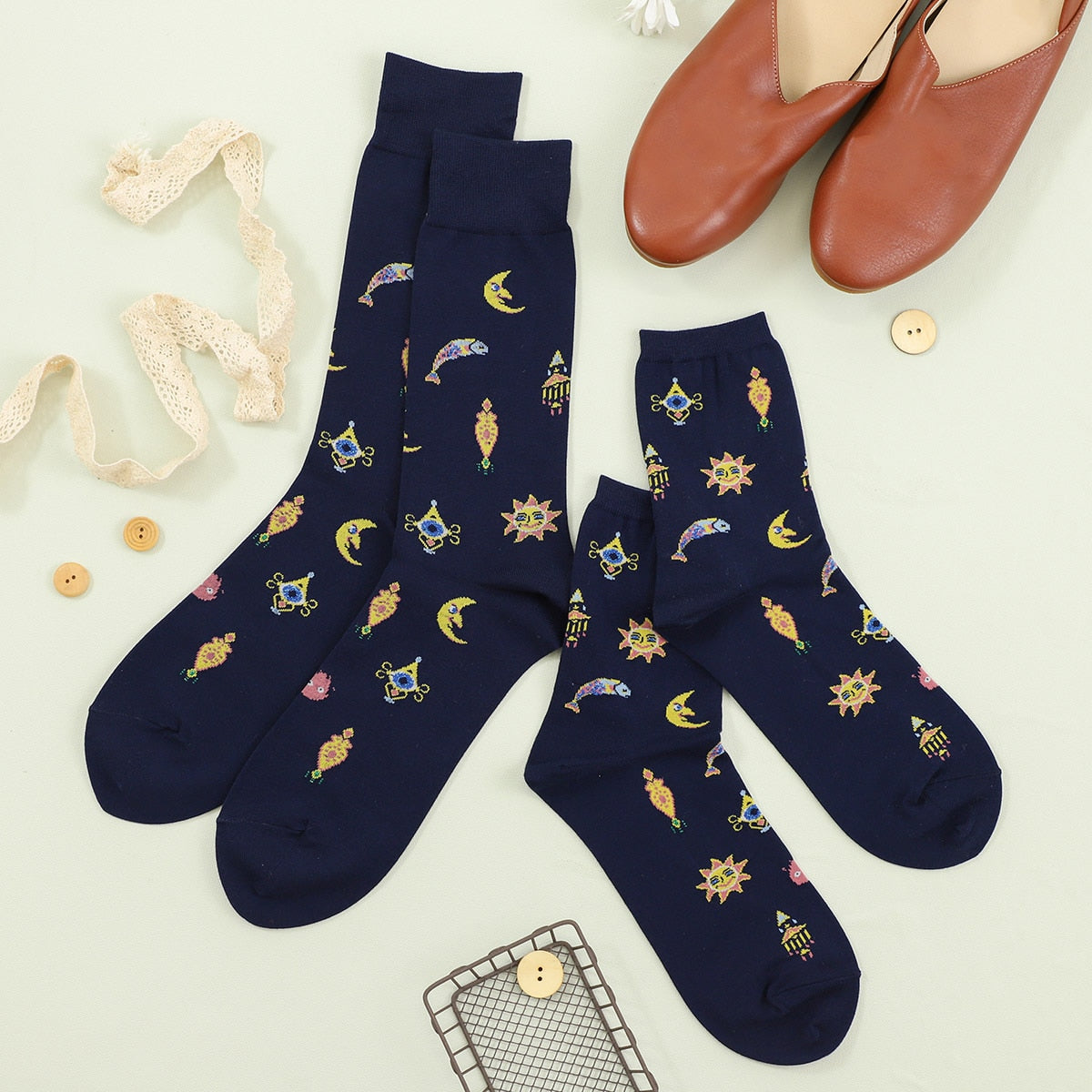 Howl's Moving Castle Socks - Howl's Room All-Over Pattern - official product view 1