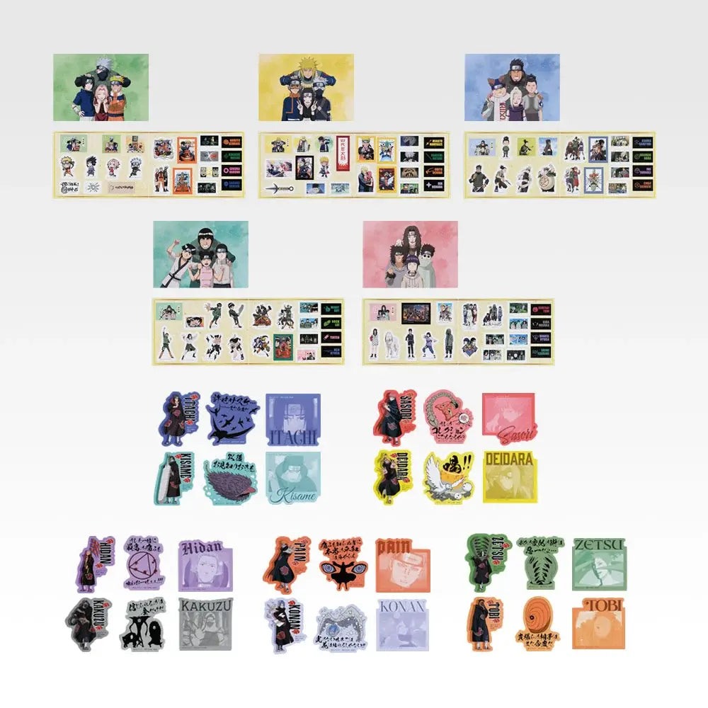Ichiban Kuji Naruto Shippuden Hidan and Kakuzu Arc - I Prize Variety Stickers (10 Types) complete set of 10 designs