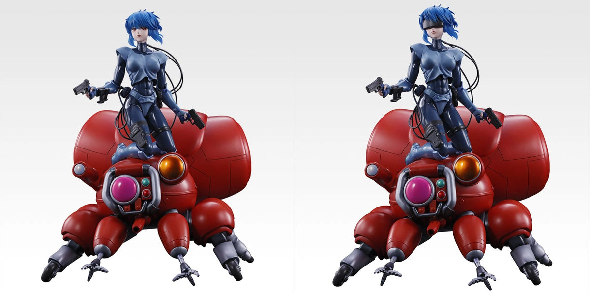 Ichiban Kuji The Ghost in the Shell - A Prize Motoko Kusanagi & Fuchikoma Figure - Complete Set showing both figure versions