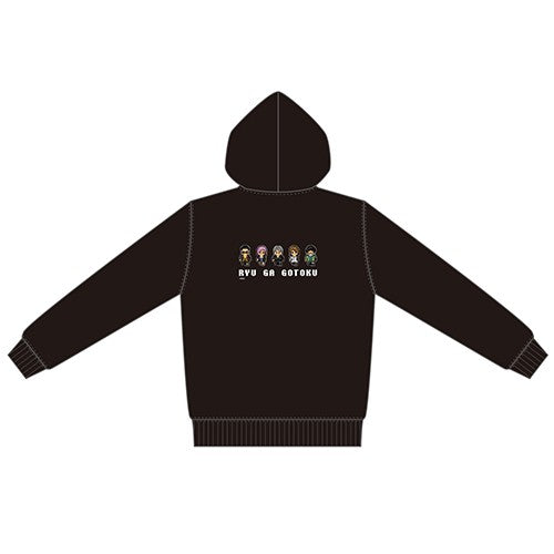 Kiryu black 8-bit zip hoodie back