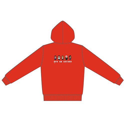 Ichiban red 8-bit zip hoodie back