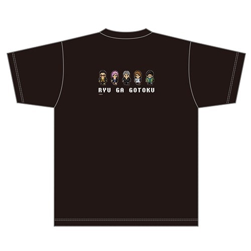 Kiryu black 8-bit T-shirt party back print