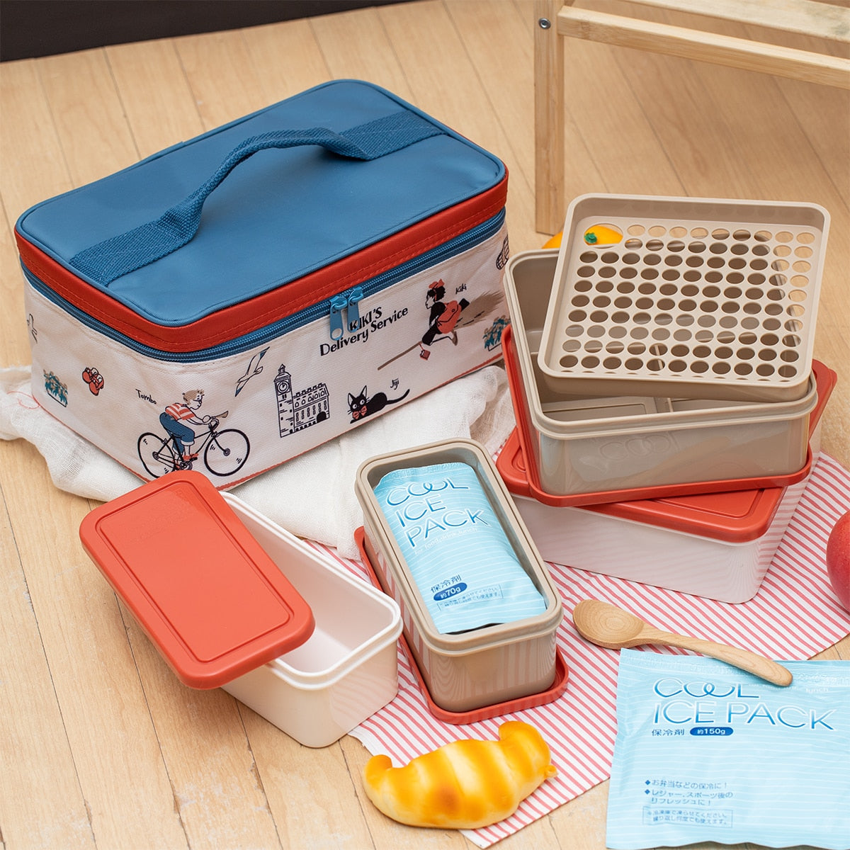 Kiki's Delivery Service Insulated Picnic Lunch Kits (2 Types) - Large - 4 Containers - official view 13