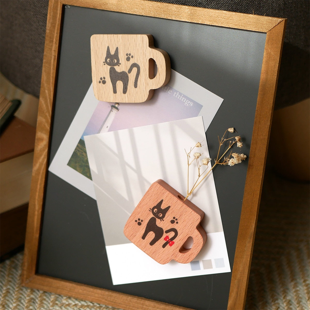 Kiki's Delivery Service Jiji Mug-Shaped Wooden Magnets (2 Types) - Natural - official view 6