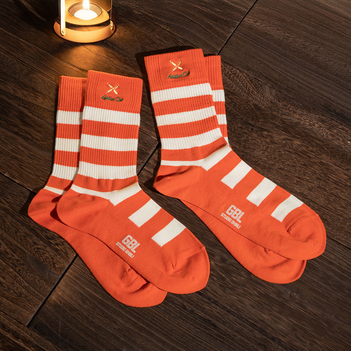 Kiki's Delivery Service Socks - GBL Embroidery - Orange - official product view 3
