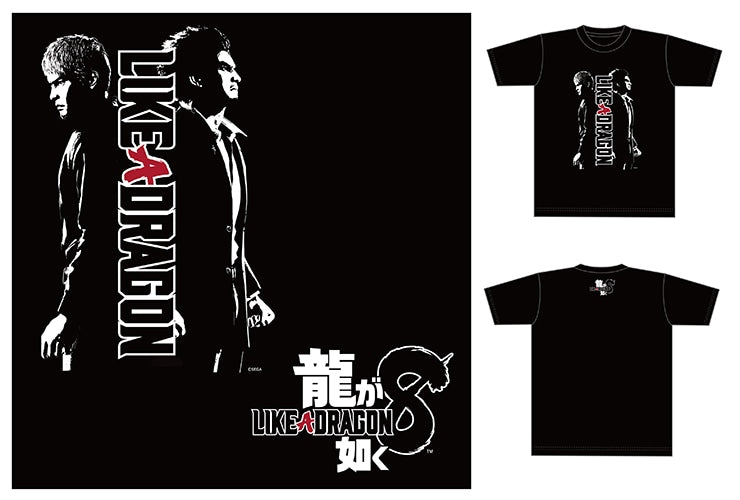 Like a Dragon Kiryu and Ichiban T-shirt artwork with front and back views