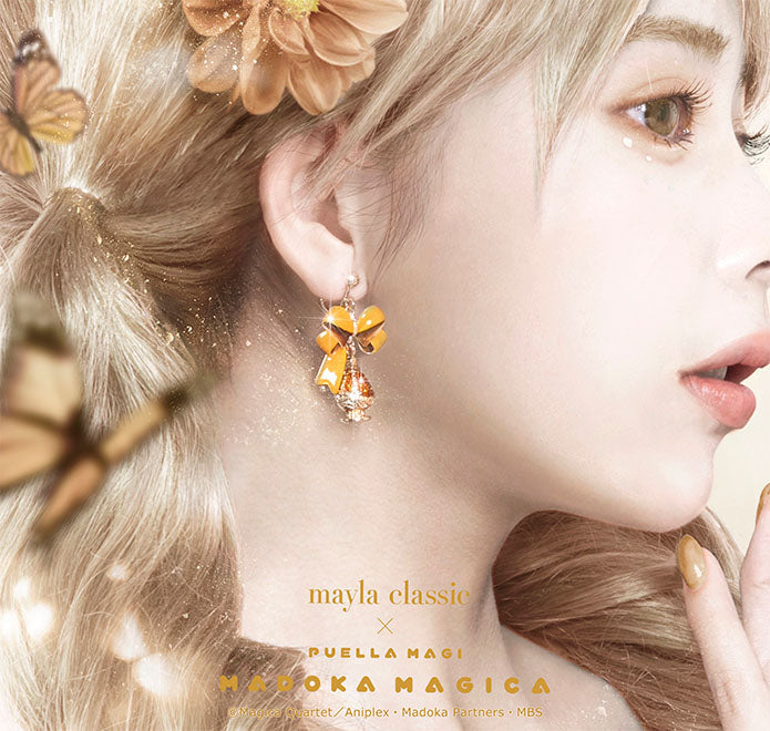 Mami Tomoe Soul Gem earrings by Mayla - worn styling