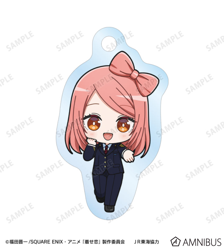 My Dress-Up Darling x Oshi Tabi / JR Tokai - Amane Himeno (Subaru) - Chibi Station Attendant Ver. Double Wire Acrylic Keychain - official product image 2