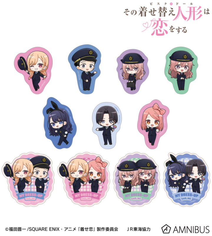 My Dress-Up Darling x Oshi Tabi / JR Tokai - Chibi Station Attendant Ver. Trading Die-Cut Stickers - official product image 1