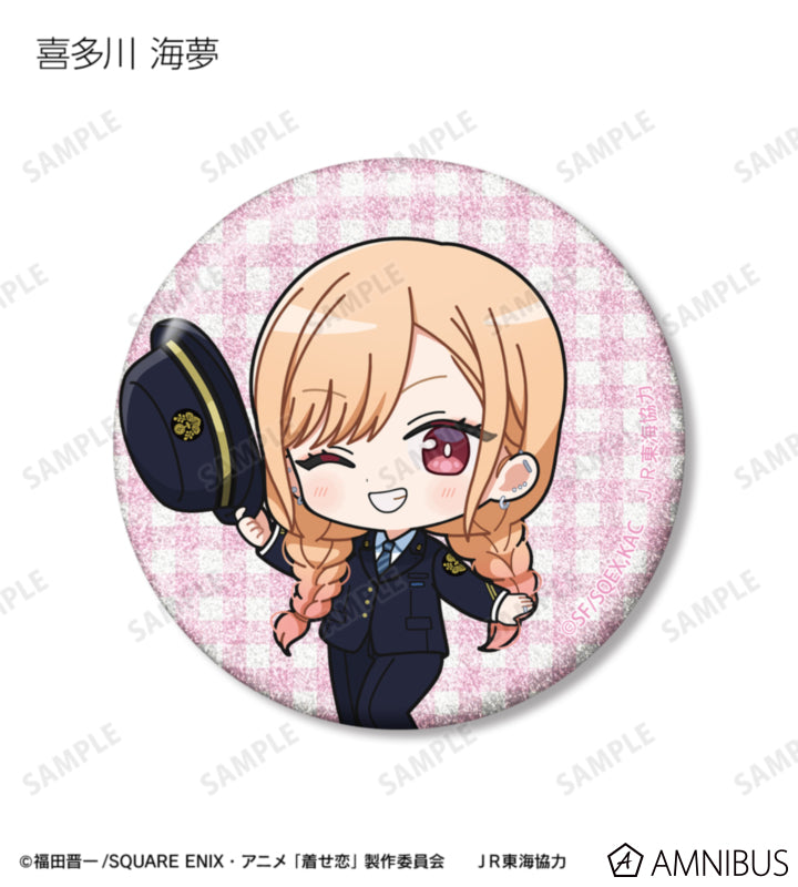 My Dress-Up Darling x Oshi Tabi / JR Tokai - Chibi Station Attendant Ver. Trading Glitter Can Badges - official product image 2