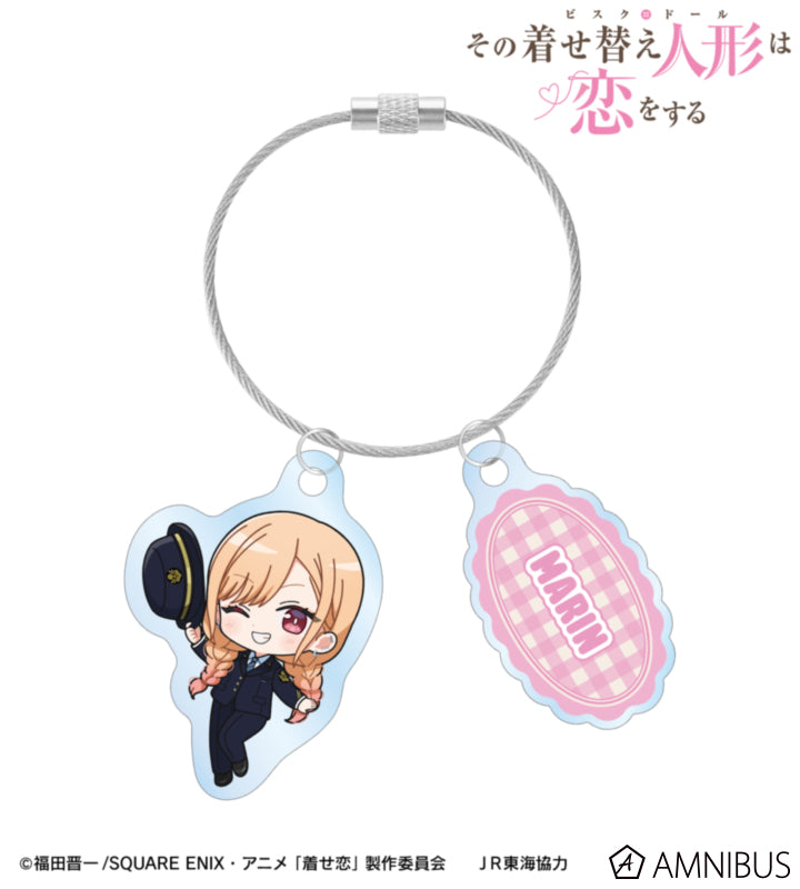 My Dress-Up Darling x Oshi Tabi / JR Tokai - Marin Kitagawa - Chibi Station Attendant Ver. Double Wire Acrylic Keychain - official product image 1
