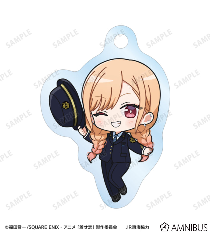 My Dress-Up Darling x Oshi Tabi / JR Tokai - Marin Kitagawa - Chibi Station Attendant Ver. Double Wire Acrylic Keychain - official product image 2